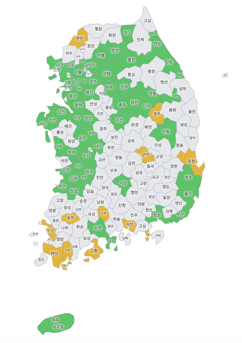 마이코리아맵 지도 예시